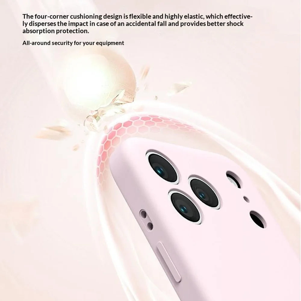 For iPhone 18 Pro Max / 17 Pro Max Liquid Silicone Case Ultra Thin Skin Touch Shockproof Protection Phone Cover - Cherry - 6
