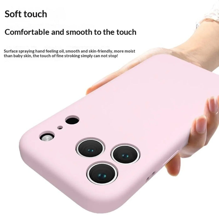 For iPhone 18 Pro / 17 Pro Liquid Silicone Case Ultra Thin Skin Touch Shockproof Protection Phone Cover - Cherry - 3