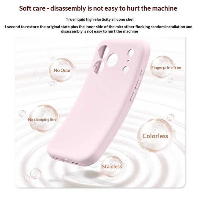 For iPhone 18 Pro / 17 Pro Liquid Silicone Case Ultra Thin Skin Touch Shockproof Protection Phone Cover - Cherry - 5