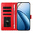 For Samsung Galaxy S26+ Case Heart Pattern PU Leather Flip Wallet Stand Phone Cover with Wrist Strap - Red - 2