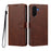 For Samsung Galaxy A57 5G Case Wallet Flip Stand PU Leather Phone Cover with Wrist Strap - Brown - 1