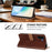 For Samsung Galaxy A57 5G Case Wallet Flip Stand PU Leather Phone Cover with Wrist Strap - Brown - 3