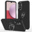 For Samsung Galaxy A14 5G / A14 4G Rotation Ring Kickstand Case Hard PC+Soft TPU Dual Layer Protection Phone Cover - Black - 1