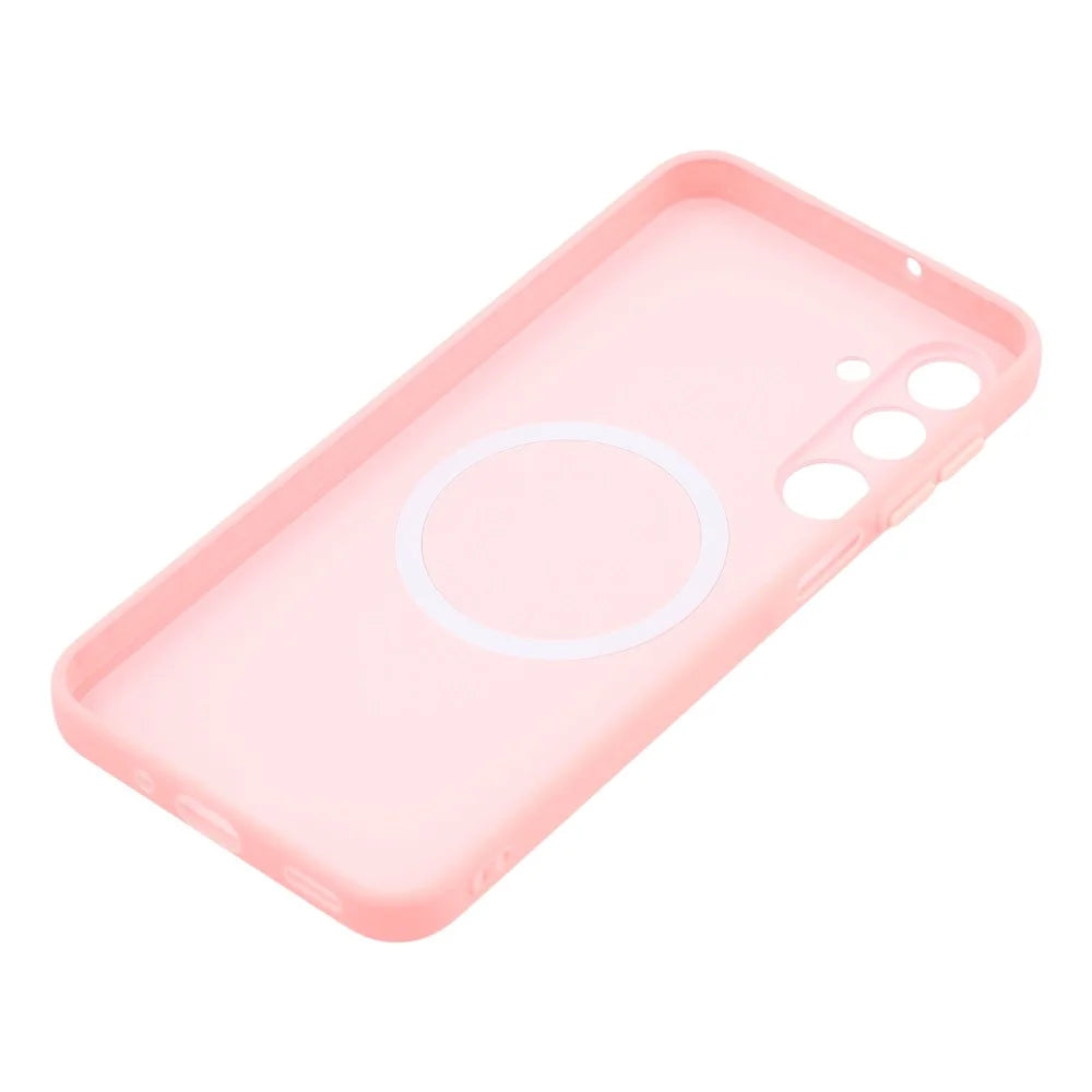 For Samsung Galaxy A57 5G Magnetic Case Cartoon Astronaut Design TPU Anti-Slip Impact Resistant Phone Cover - Pink - 7