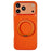 For iPhone 17 Pro Max Case Rotating Magnetic Kickstand Litchi Texture Leather Coated PC + TPU Phone Cover - Orange - 1