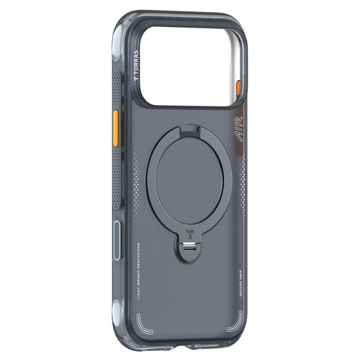 TORRAS Ostand Q3 Air Series For iPhone 18 Pro / 17 Pro Case Shockproof PC + TPU Phone Cover with Kickstand - Black - 1