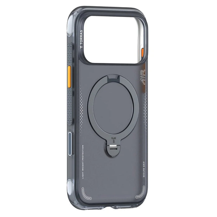 TORRAS Ostand Q3 Air Series For iPhone 18 Pro / 17 Pro Case Shockproof PC + TPU Phone Cover with Kickstand - Black - 1