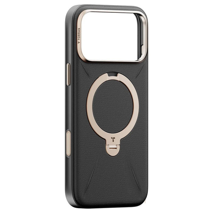 TORRAS Ostand Q3 VegSkin Series For iPhone 18 Pro / 17 Pro Case Compatible with MagSafe Kickstand Phone Cover - Black - 1