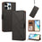 For iPhone 15 Pro Case Diamond Stitch PU Leather Wallet Flip Phone Cover with Wrist Strap - Black - 2