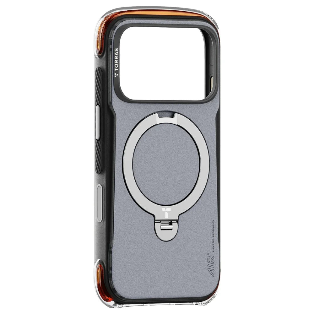 TORRAS Ostand Q3 Air Pro Series for iPhone 18 Pro / 17 Pro Magnetic Case Rotating Kickstand Shockproof PC + TPU Phone Cover - Black - 1