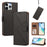 For iPhone 15 Pro Max Case Diamond Stitch PU Leather Wallet Flip Phone Cover with Wrist Strap - Black - 2