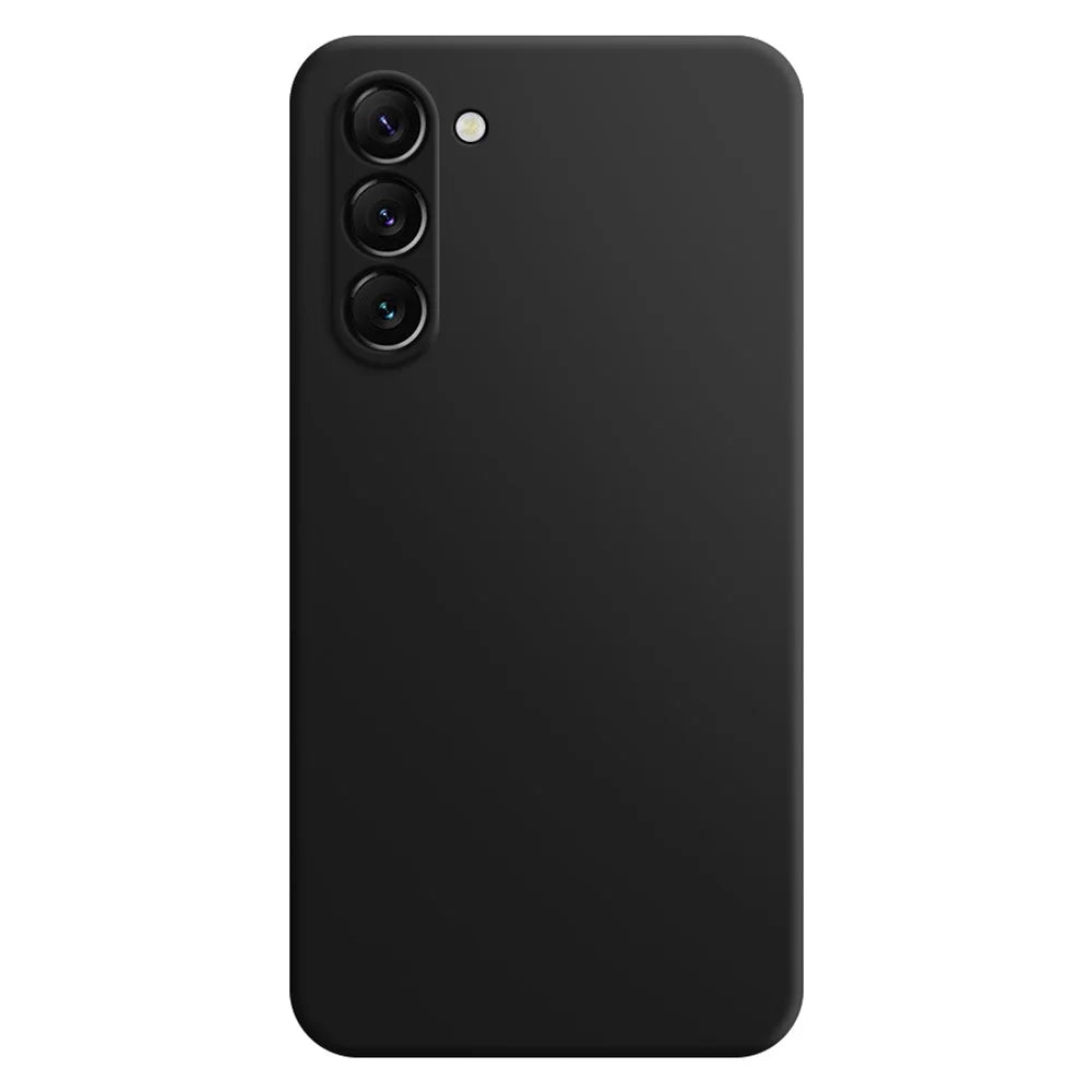 for Samsung Galaxy S23+ Anti-Fall Rubberized Mobile Phone TPU Case, Microfiber Lining Design Straight Edge Protective Cover - Black - 1