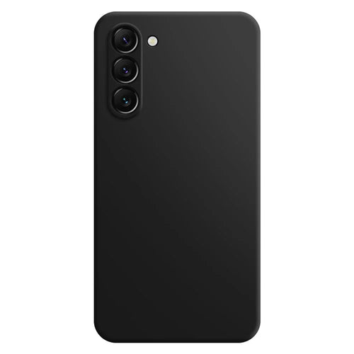 for Samsung Galaxy S23+ Anti-Fall Rubberized Mobile Phone TPU Case, Microfiber Lining Design Straight Edge Protective Cover - Black - 1