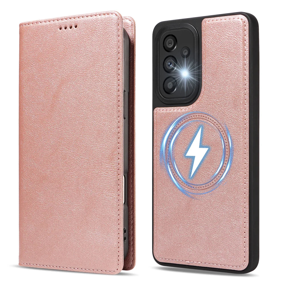 For Samsung Galaxy A53 5G Magnetic Case Detachable 2 in 1 Leather Wallet Phone Cover - Rose Gold - 5