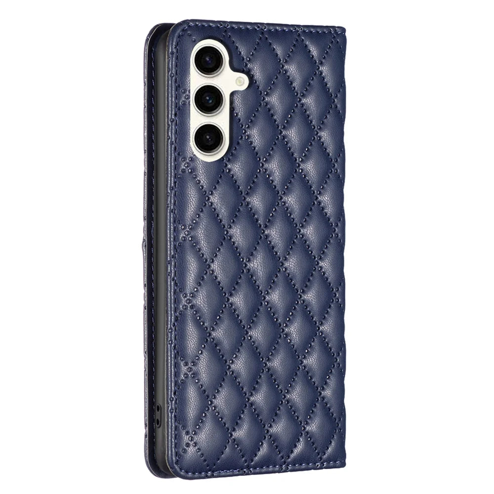 BINFEN COLOR for Samsung Galaxy A18 5G / Galaxy A17 5G / Galaxy A17 4G / Galaxy A26 5G / Galaxy A18 4G Case with Card Holder  PU Leather Phone Stand Cover - Blue - 3