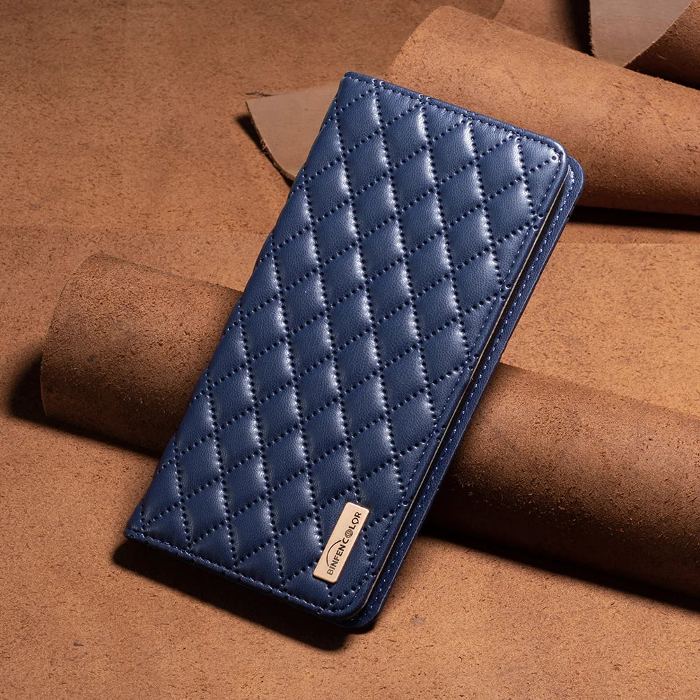 BINFEN COLOR for Samsung Galaxy A18 5G / Galaxy A17 5G / Galaxy A17 4G / Galaxy A26 5G / Galaxy A18 4G Case with Card Holder  PU Leather Phone Stand Cover - Blue - 4