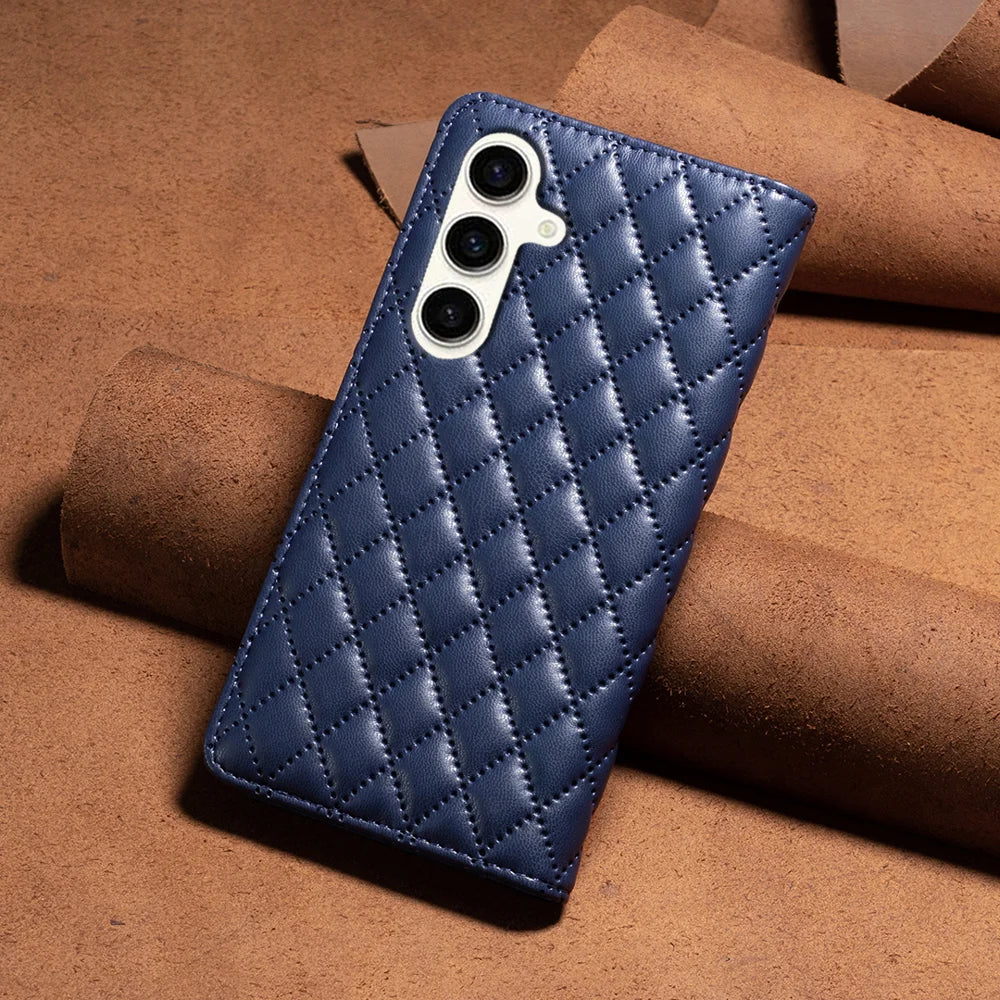 BINFEN COLOR for Samsung Galaxy A18 5G / Galaxy A17 5G / Galaxy A17 4G / Galaxy A26 5G / Galaxy A18 4G Case with Card Holder  PU Leather Phone Stand Cover - Blue - 5