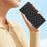 For iPhone 16 Case Heart Pattern PU Leather Flip Wallet Stand Phone Cover with Wrist Strap - Black - 6