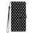 For iPhone 16 Case Heart Pattern PU Leather Flip Wallet Stand Phone Cover with Wrist Strap - Black - 7