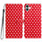 For iPhone 17 Case Heart Pattern PU Leather Flip Wallet Stand Phone Cover with Wrist Strap - Red - 1