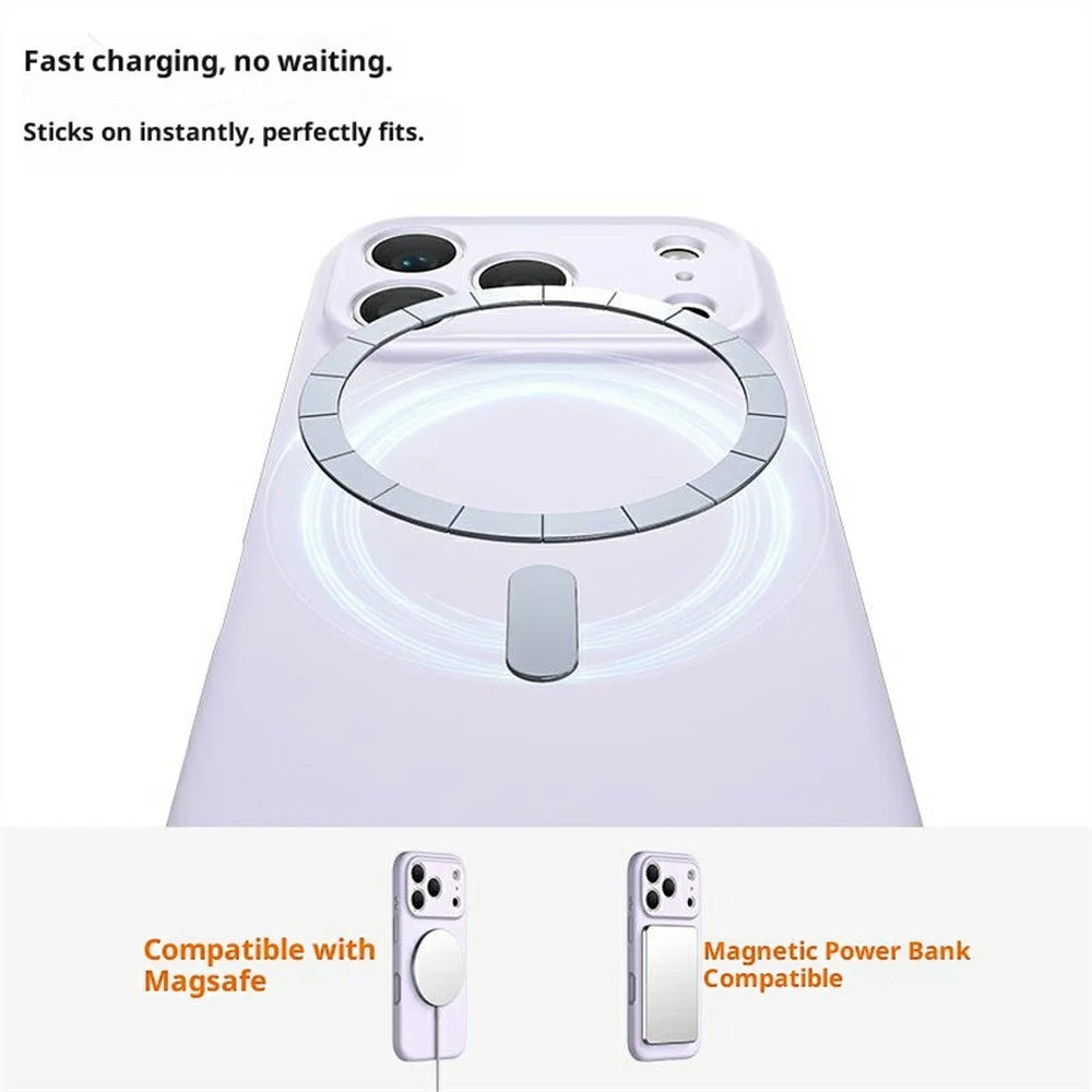 For iPhone 18 Pro / 17 Pro Case Compatible with MagSafe Precise Cutouts PC + Liquid Silicone Phone Cover - Purple - 2