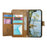 For OnePlus Turbo 6X Pro 5G Case Floral Leaf Pattern Multi Card Slots Zipper Leather Phone Cover with Wrist Strap - Brown - 2