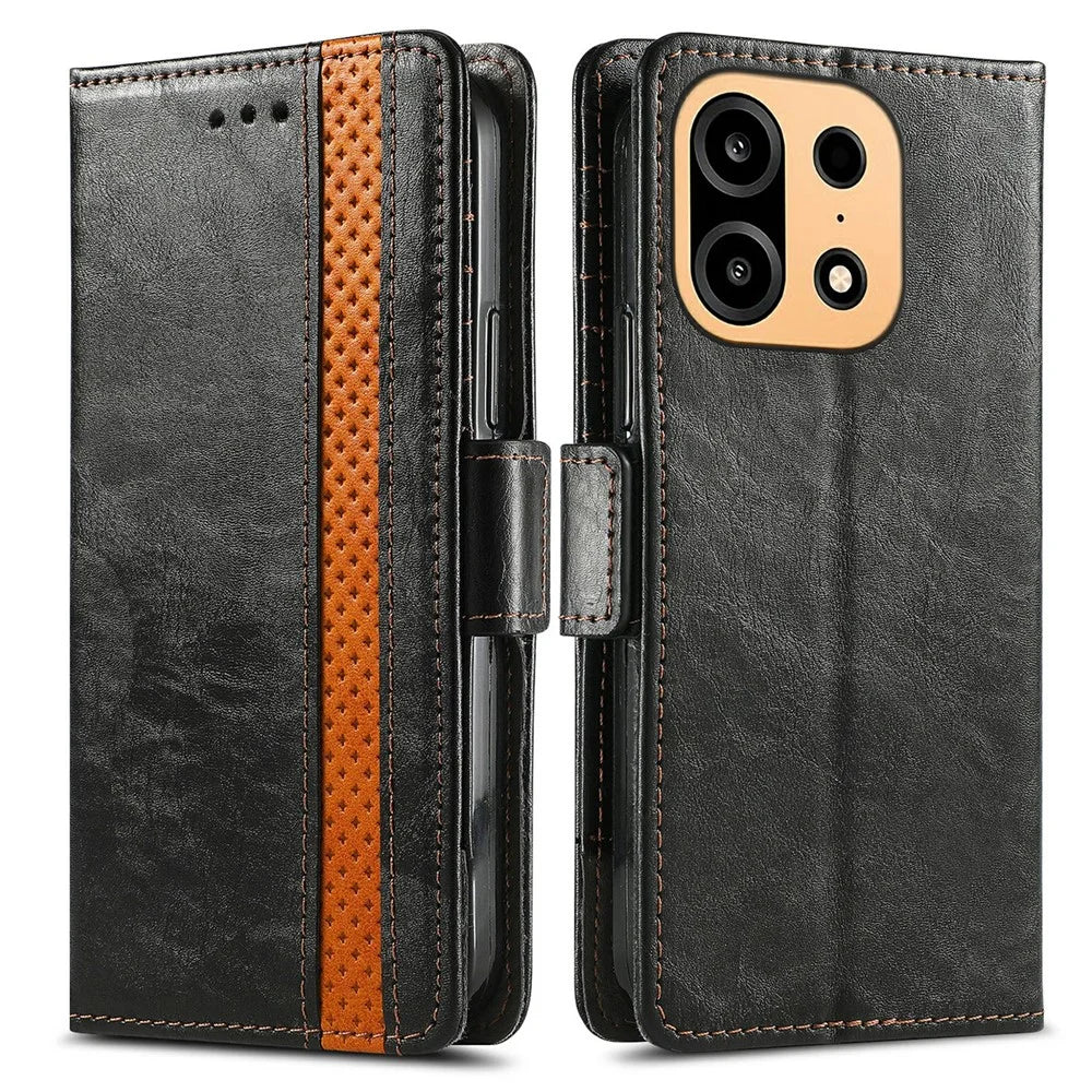 CASENEO For OnePlus Turbo 6X Pro 5G Case PU Leather Stand Wallet Phone Cover with RFID Blocking - Black - 1