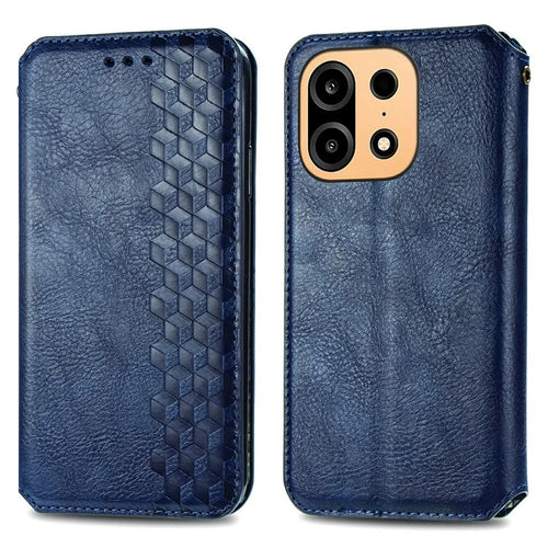 For OnePlus Turbo 6X Pro 5G Case Rhombus Imprint PU Leather Wallet Phone Cover - Blue - 1