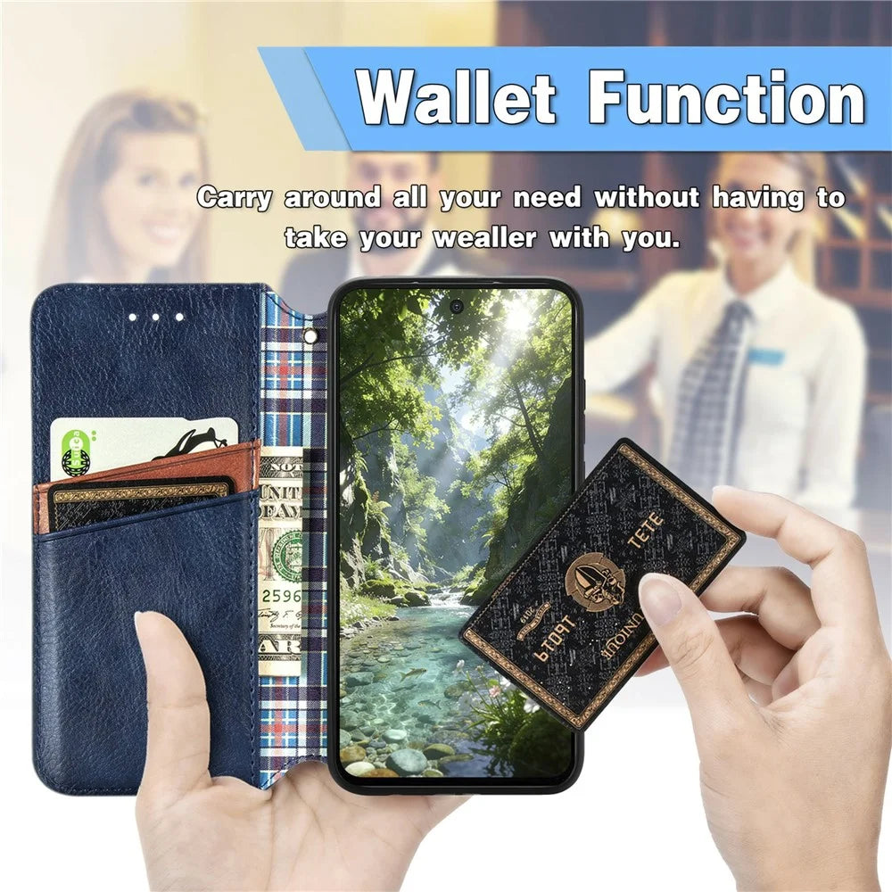 For OnePlus Turbo 6X Pro 5G Case Rhombus Imprint PU Leather Wallet Phone Cover - Blue - 5