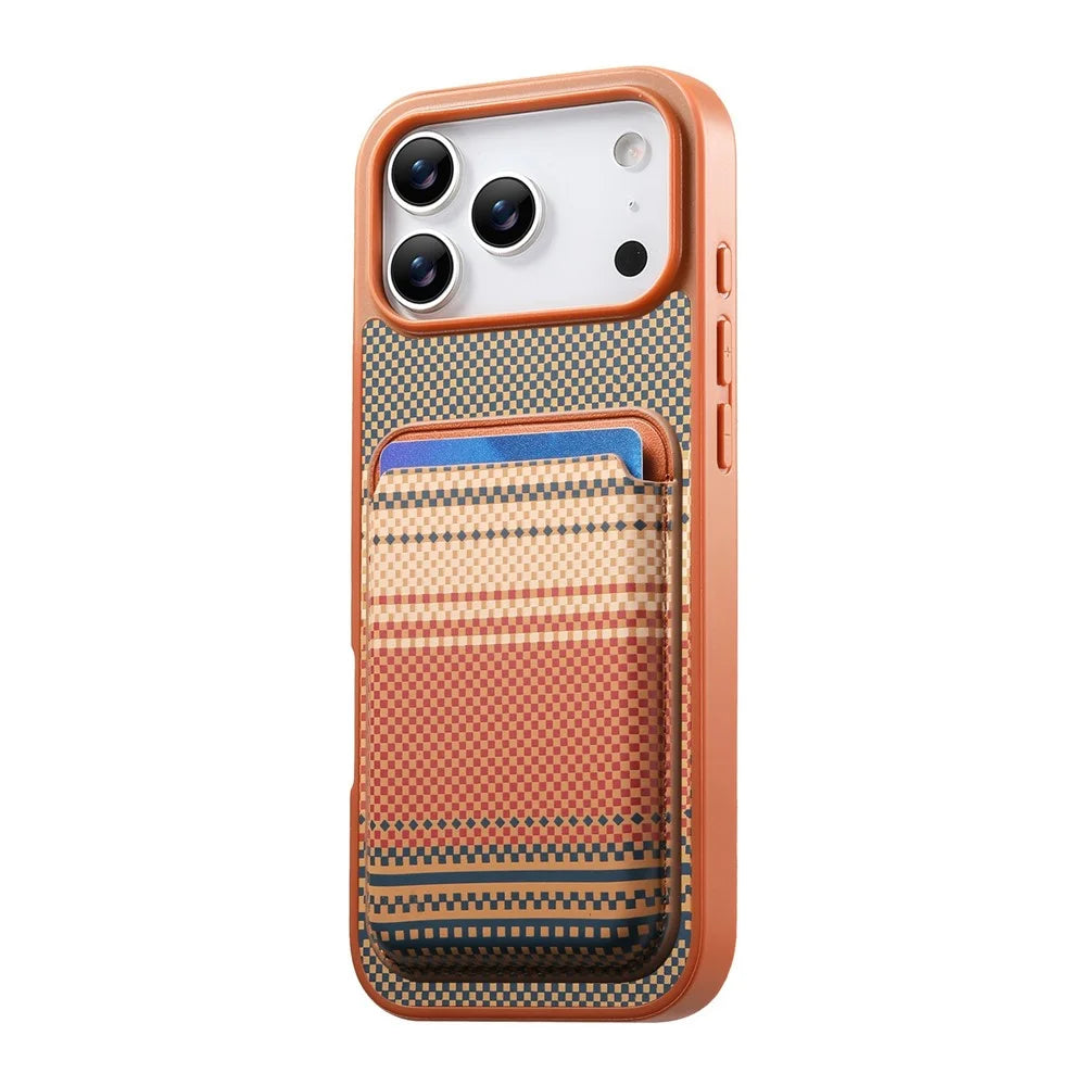 For iPhone 18 Pro / 17 Pro Magnetic Case Detachable Card Holder PU Leather + PC + TPU Shockproof Cover - Brown - 3