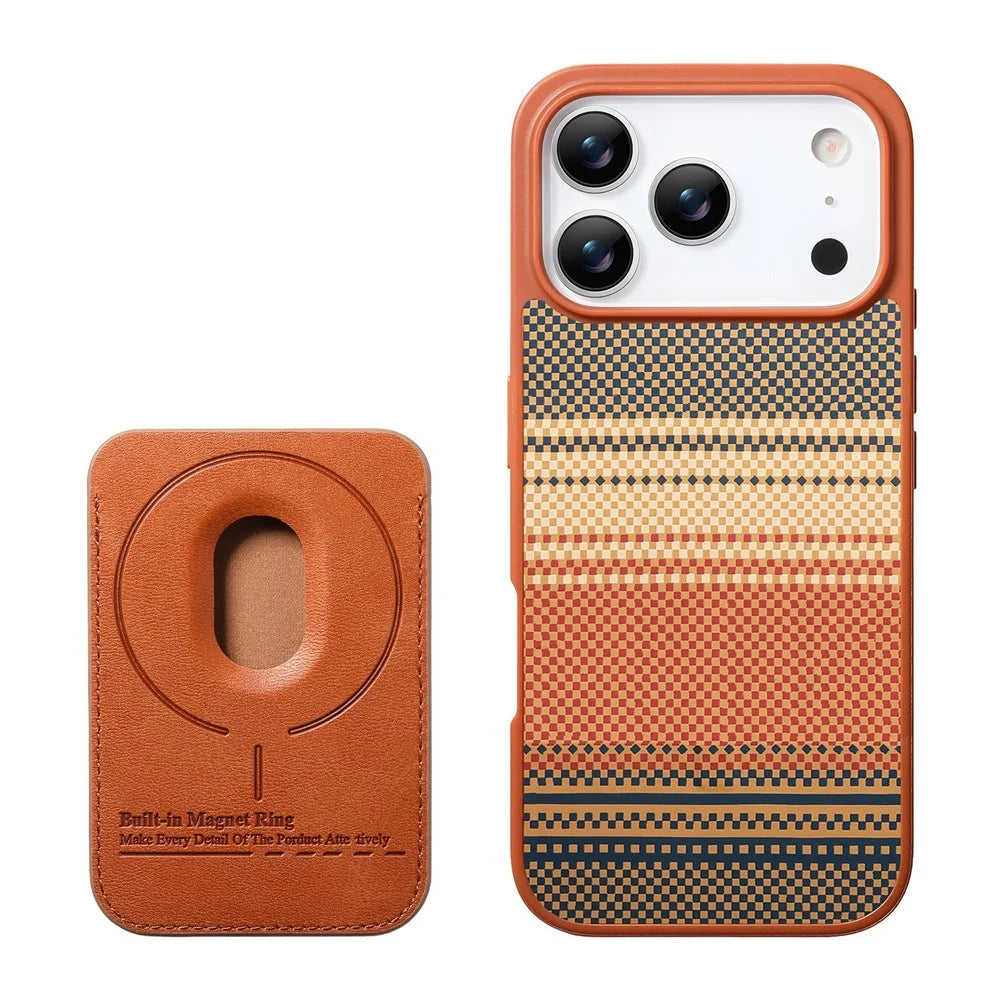 For iPhone 18 Pro / 17 Pro Magnetic Case Detachable Card Holder PU Leather + PC + TPU Shockproof Cover - Brown - 5