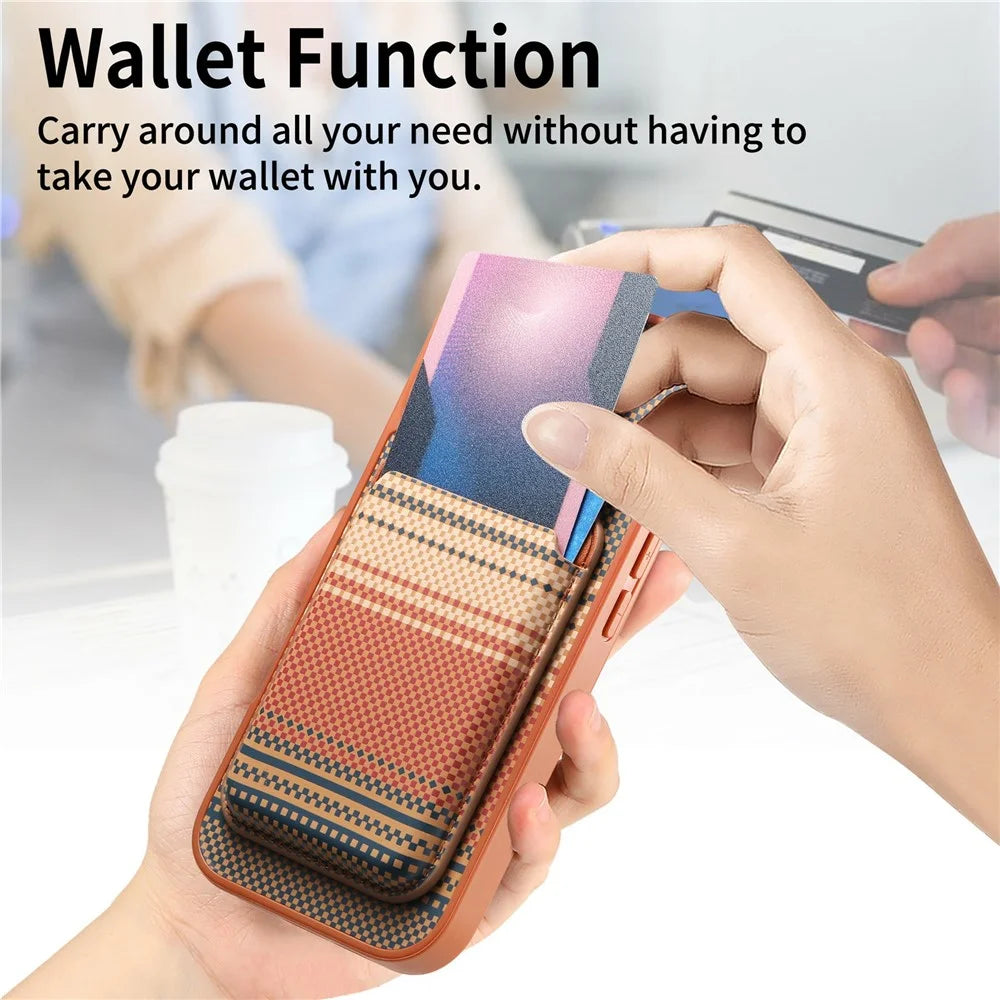 For iPhone 16 Pro Max Magnetic Case Detachable Card Holder PU Leather + PC + TPU Shockproof Cover - Brown - 7
