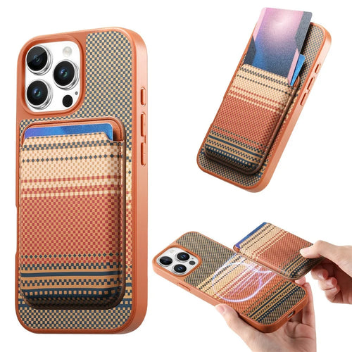 For iPhone 16 Pro Magnetic Case Detachable Card Holder PU Leather + PC + TPU Shockproof Cover - Brown - 1