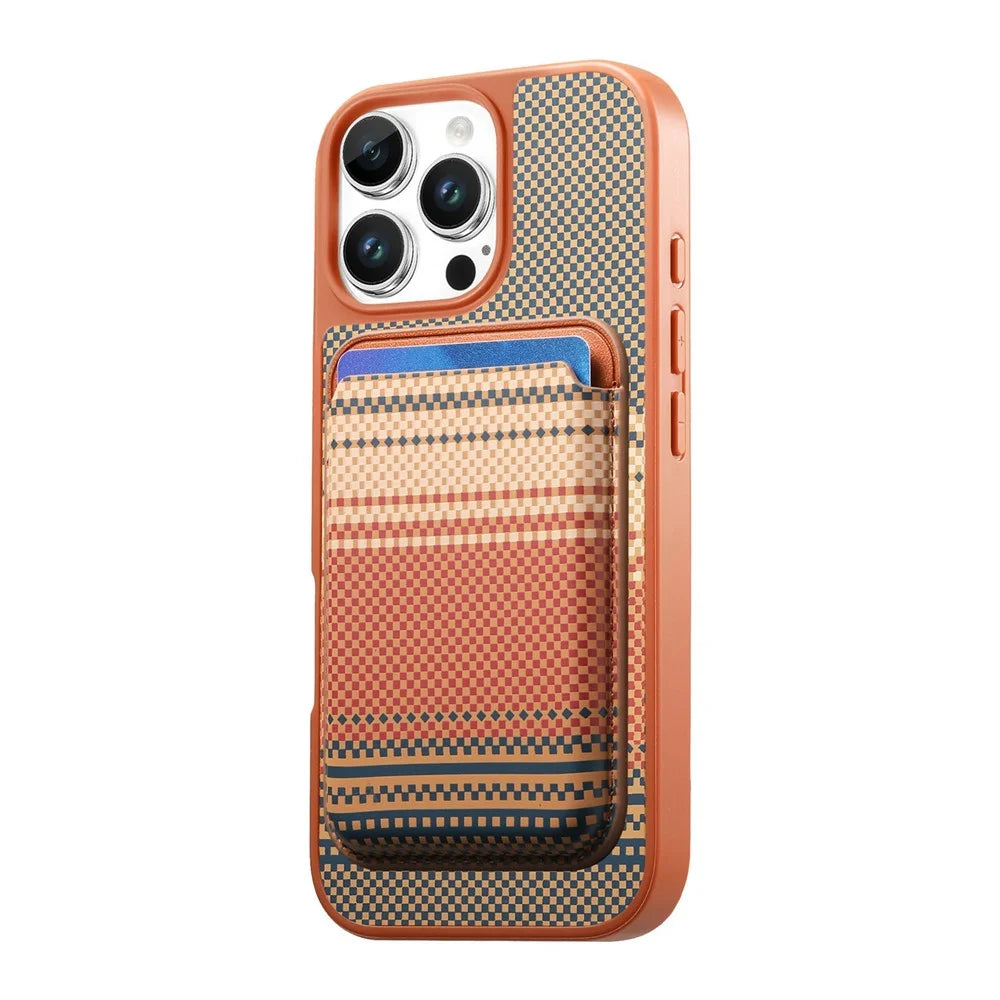 For iPhone 16 Pro Magnetic Case Detachable Card Holder PU Leather + PC + TPU Shockproof Cover - Brown - 3