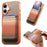 For iPhone 17 Magnetic Case Detachable Card Holder PU Leather + PC + TPU Shockproof Cover - Brown - 1