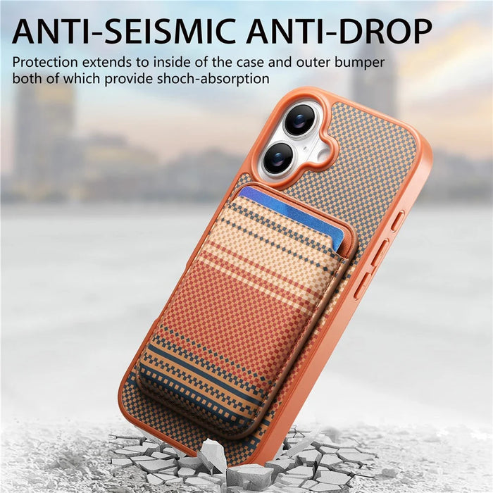 For iPhone 17 Magnetic Case Detachable Card Holder PU Leather + PC + TPU Shockproof Cover - Brown - 6