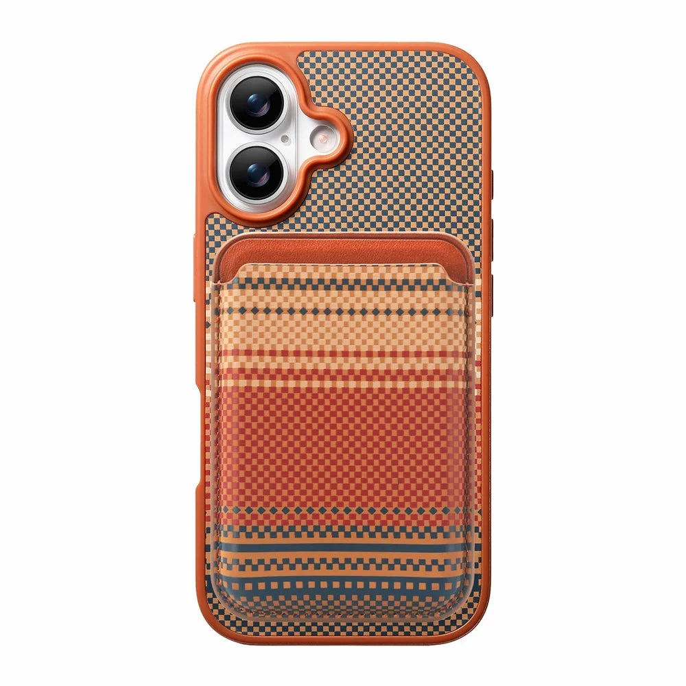 For iPhone 16 Magnetic Case Detachable Card Holder PU Leather + PC + TPU Shockproof Cover - Brown - 2