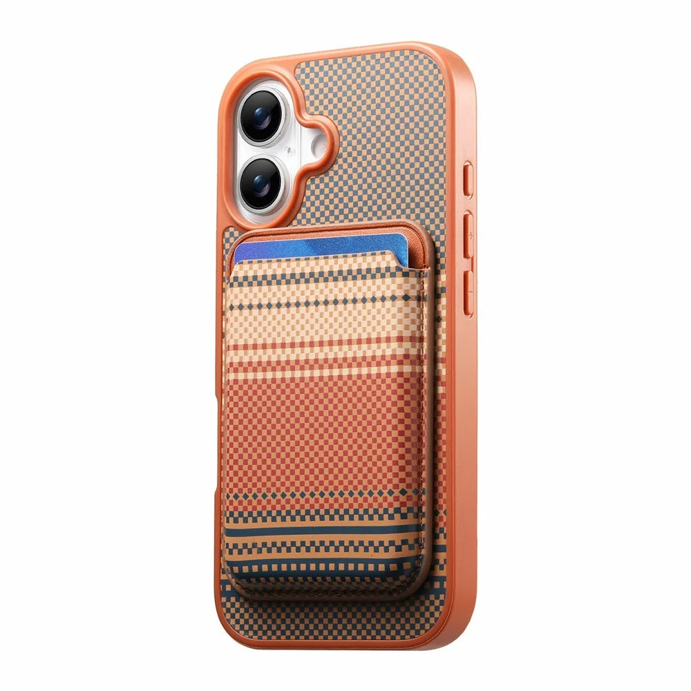 For iPhone 16 Magnetic Case Detachable Card Holder PU Leather + PC + TPU Shockproof Cover - Brown - 3