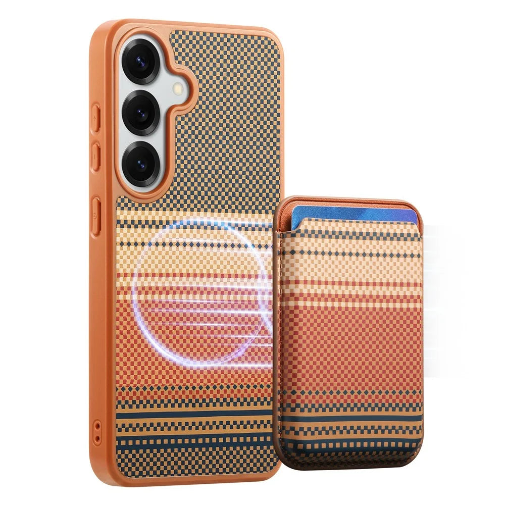 For Samsung Galaxy S26 Magnetic Case Detachable Card Holder PU Leather + PC + TPU Shockproof Cover - Brown - 4