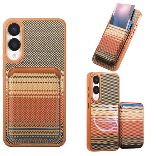 For Samsung Galaxy S25 Edge Magnetic Case Detachable Card Holder PU Leather + PC + TPU Shockproof Cover - Brown - 1