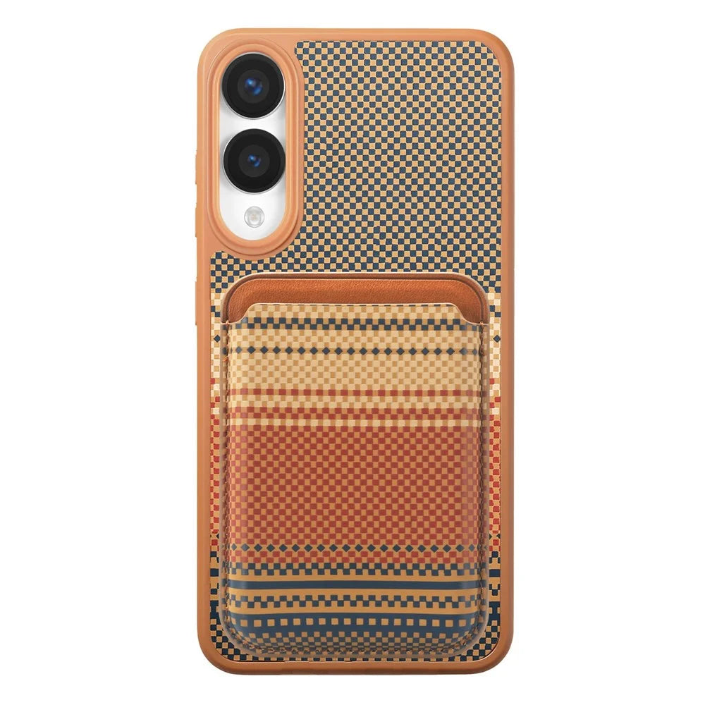 For Samsung Galaxy S25 Edge Magnetic Case Detachable Card Holder PU Leather + PC + TPU Shockproof Cover - Brown - 2