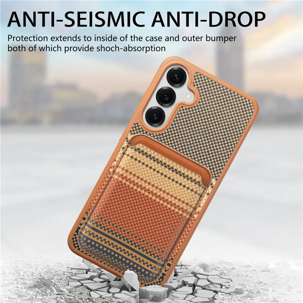 For Samsung Galaxy S25 / S24 Magnetic Case Detachable Card Holder PU Leather + PC + TPU Shockproof Cover - Brown - 6
