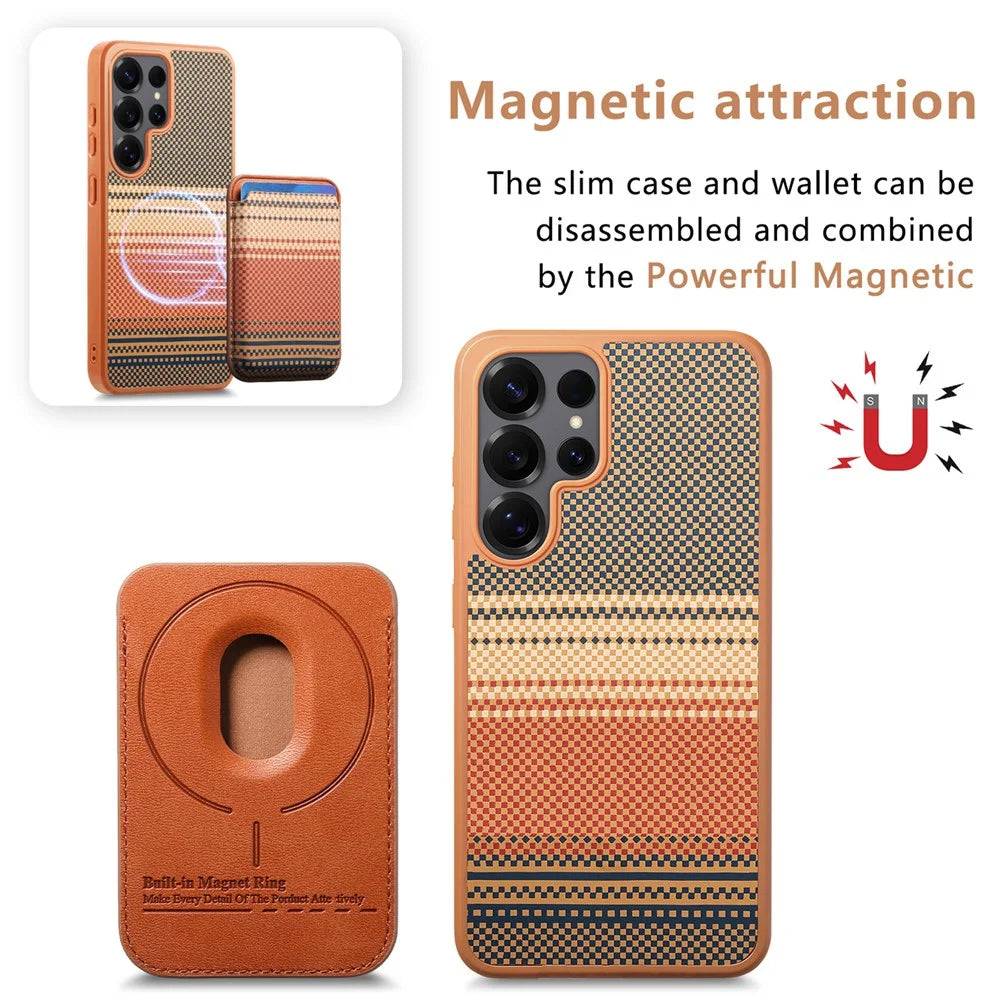 For Samsung Galaxy S25 Ultra Magnetic Case Detachable Card Holder PU Leather + PC + TPU Shockproof Cover - Brown - 5