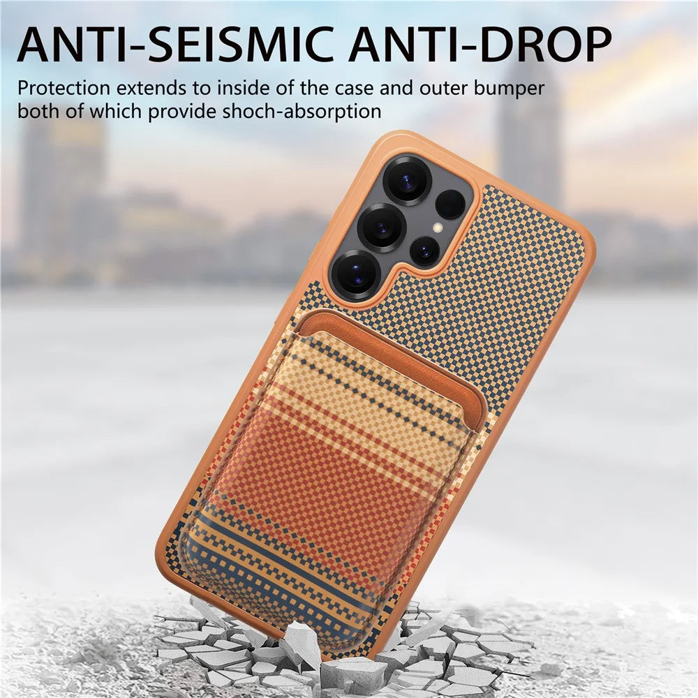 For Samsung Galaxy S25 Ultra Magnetic Case Detachable Card Holder PU Leather + PC + TPU Shockproof Cover - Brown - 6