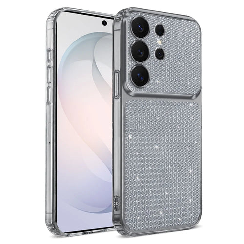 For Samsung Galaxy S25 Ultra TPU Case Diamond Texture Glitter Shockproof Phone Cover with Airbag Corner - Black - 1