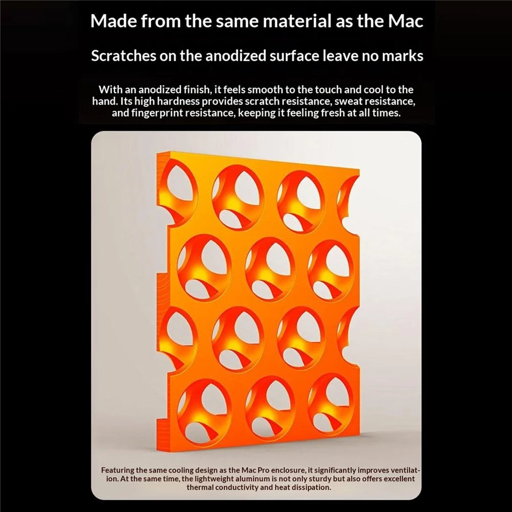 For iPhone 17 Pro Metal Case Perforated Heat Dissipation Shockproof Aluminum Alloy Frameless Phone Cover - Orange - 7
