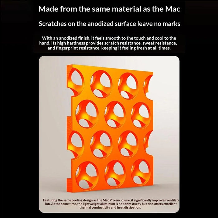 For iPhone 17 Pro Max Metal Case Perforated Heat Dissipation Shockproof Aluminum Alloy Frameless Phone Cover - Orange - 7