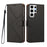 For Samsung Galaxy S24 Ultra Case Diamond Stitch PU Leather Wallet Flip Phone Cover with Wrist Strap - Black - 1