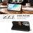 For Samsung Galaxy S24 Ultra Case Diamond Stitch PU Leather Wallet Flip Phone Cover with Wrist Strap - Black - 3