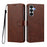 For Samsung Galaxy S26 Case Wallet Flip Stand PU Leather Phone Cover with Wrist Strap - Brown - 1